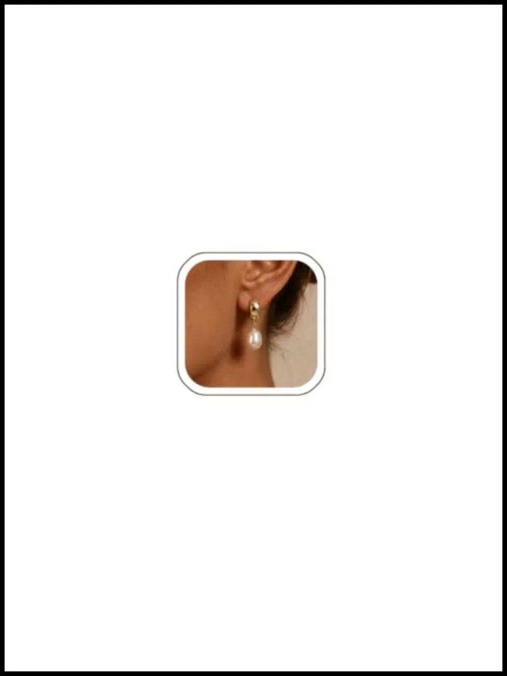 14K Gold Plated Chunky Hoop Earrings with Pearl Charms for Women Trendy Dangle